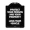 Signmission Protect Your Person and Property Lock Your Vehicle Heavy-Gauge Aluminum Sign, 24" H, BW-1824-23233 A-DES-BW-1824-23233 - alternate 1